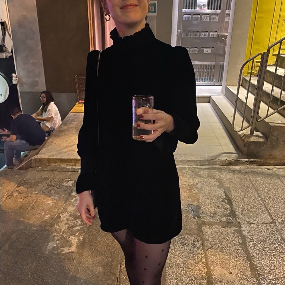 Zara Velvet Long Sleeve Mini Dress